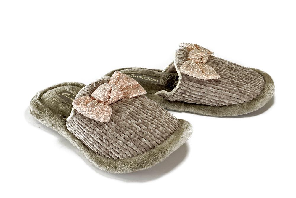 METEOR 247 KOKARDA szary, kapcie damskie