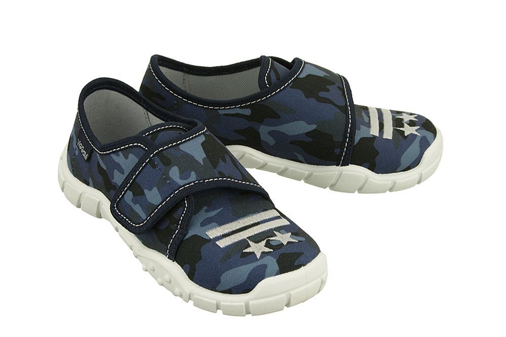 VIGGAMI JULEK MORO HAFT granatowy, kapcie dziecięce, rozmiary: 26-30