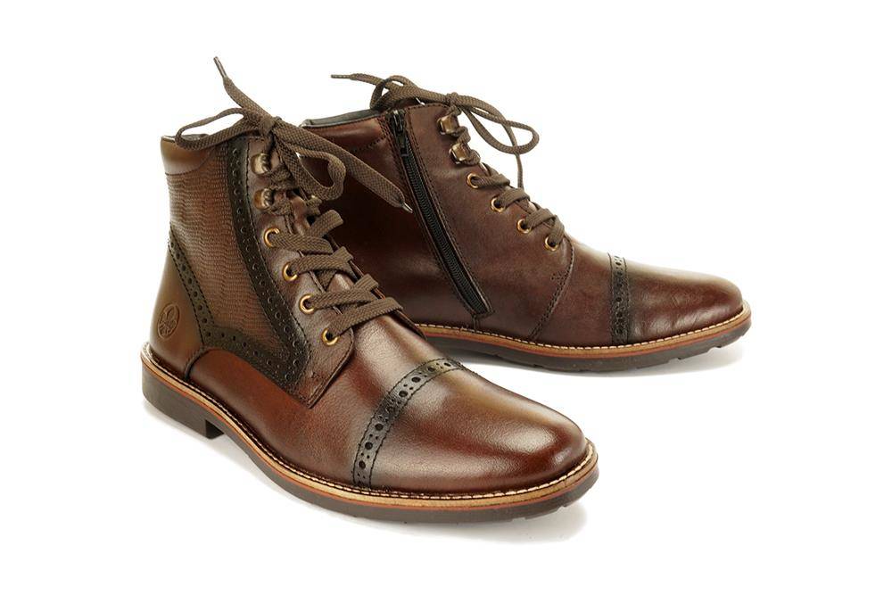 RIEKER 35300-25 brown, trzewiki męskie