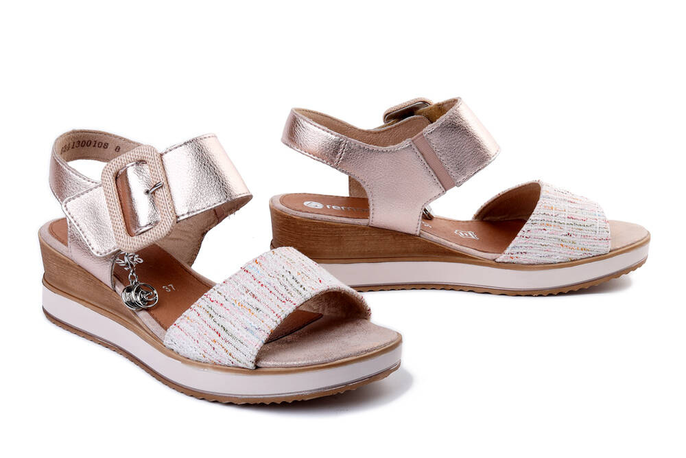 RIEKER REMONTE D6453-31 pink, sandały damskie