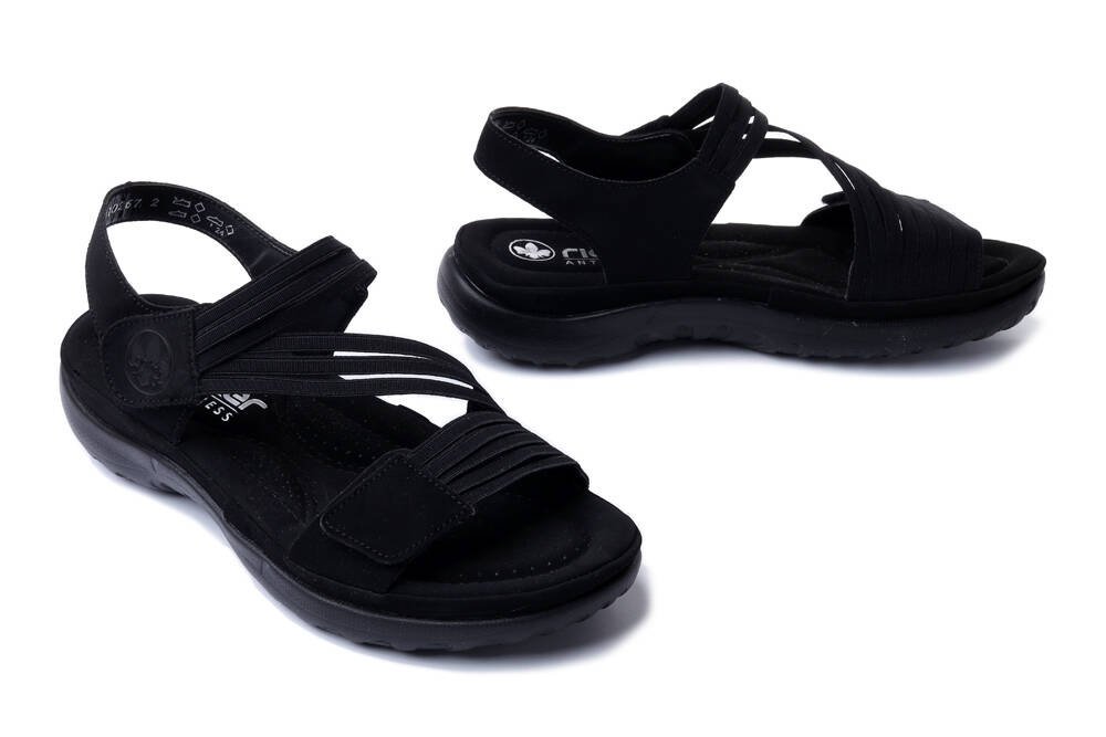 RIEKER 64870-02 black, sandały damskie