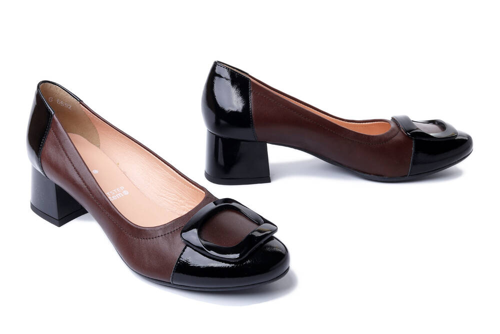 BIOECO BY ARKA 6592 2675+1974 brąz, czółenka damskie