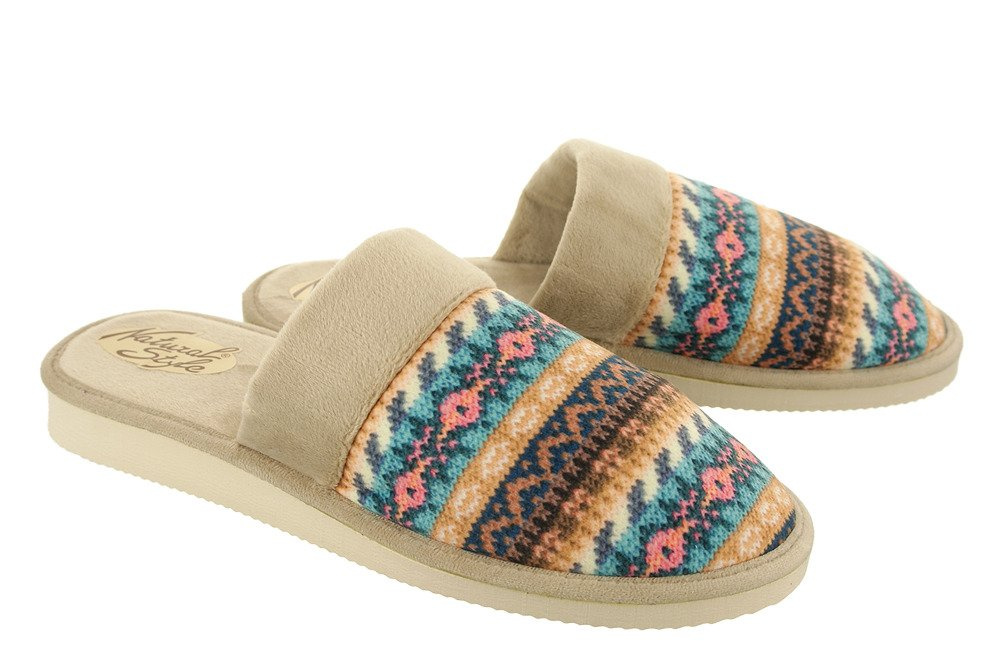 METEOR 071 SWETER NORWESKI beżowy, kapcie damskie