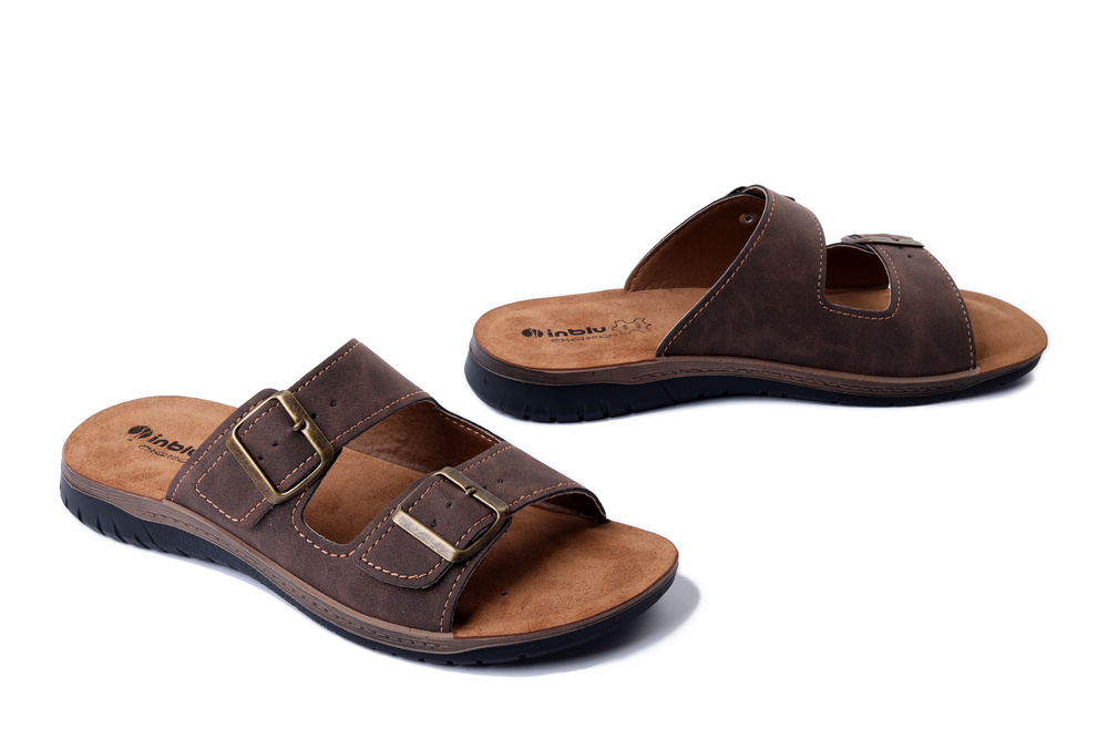 INBLU ID-19 043 ciemny brąz, klapki męskie