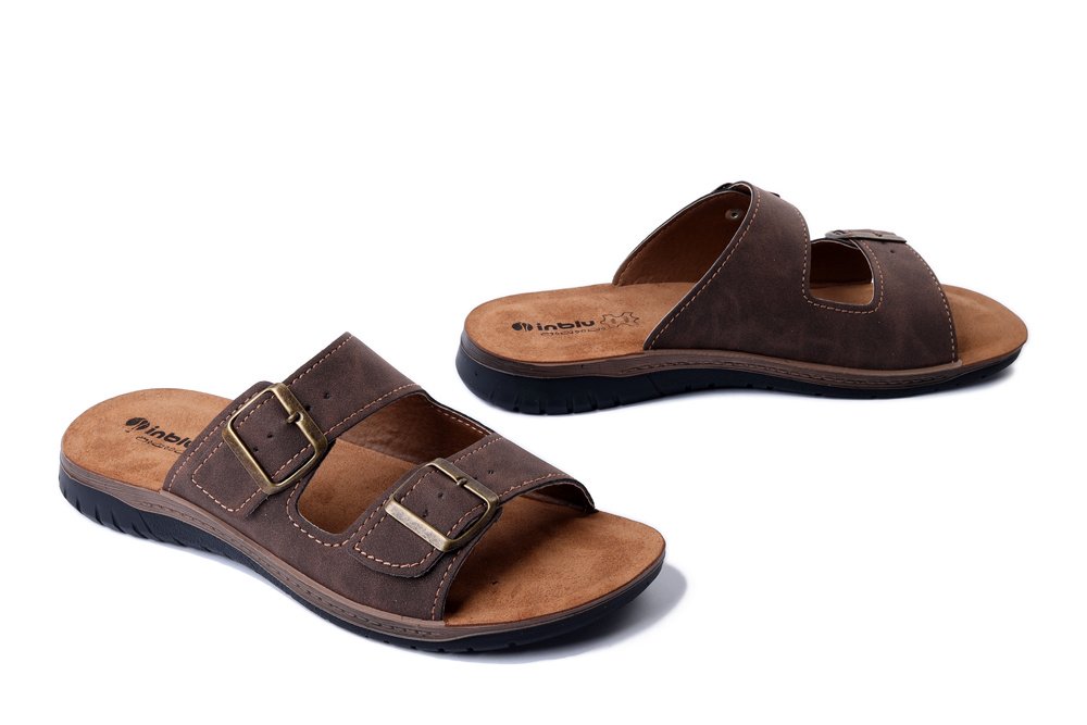 INBLU ID-19 043 ciemny brąz, klapki męskie