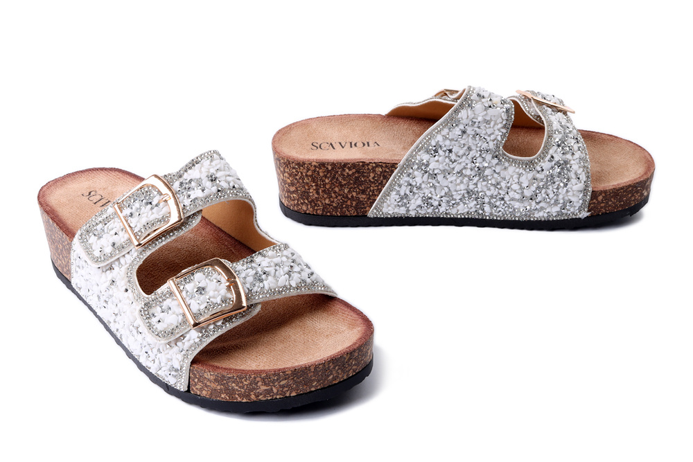 SCAVIOLA L-47 WHITE, klapki damskie