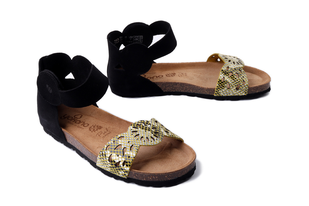 YOKONO VILLA-086 SER AMARILLO/NEGRO, sandały damskie