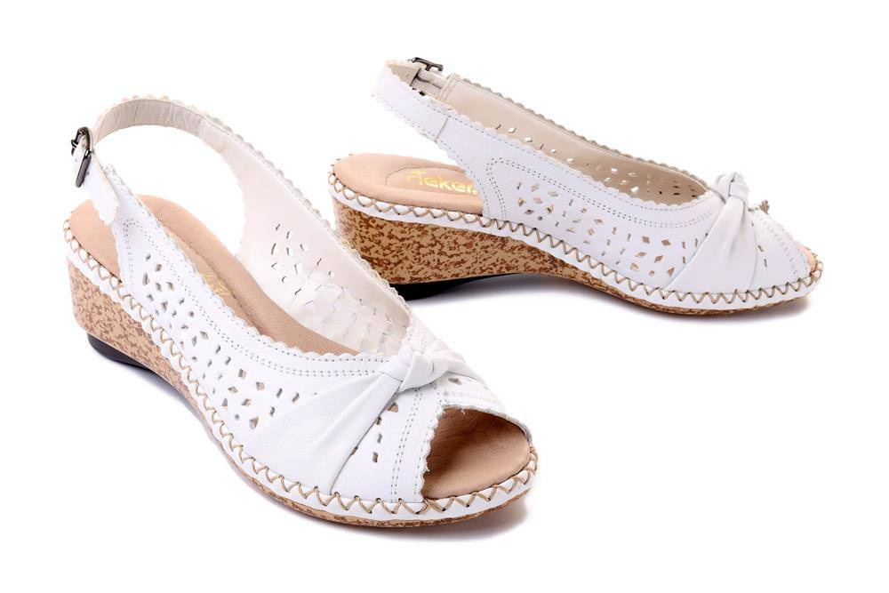 RIEKER 66176-81 white, sandały damskie