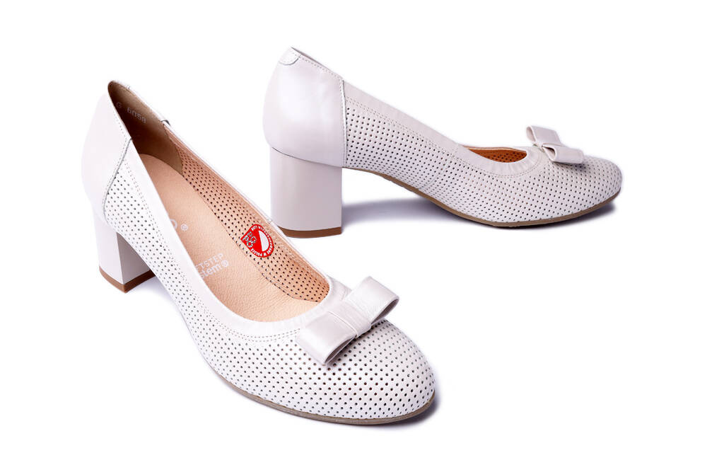 BIOECO BY ARKA 6058 2380 perła, czółenka damskie