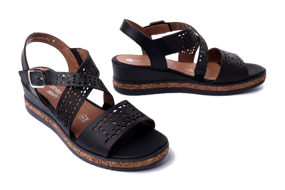 RIEKER REMONTE D3069-02 black, sandały damskie