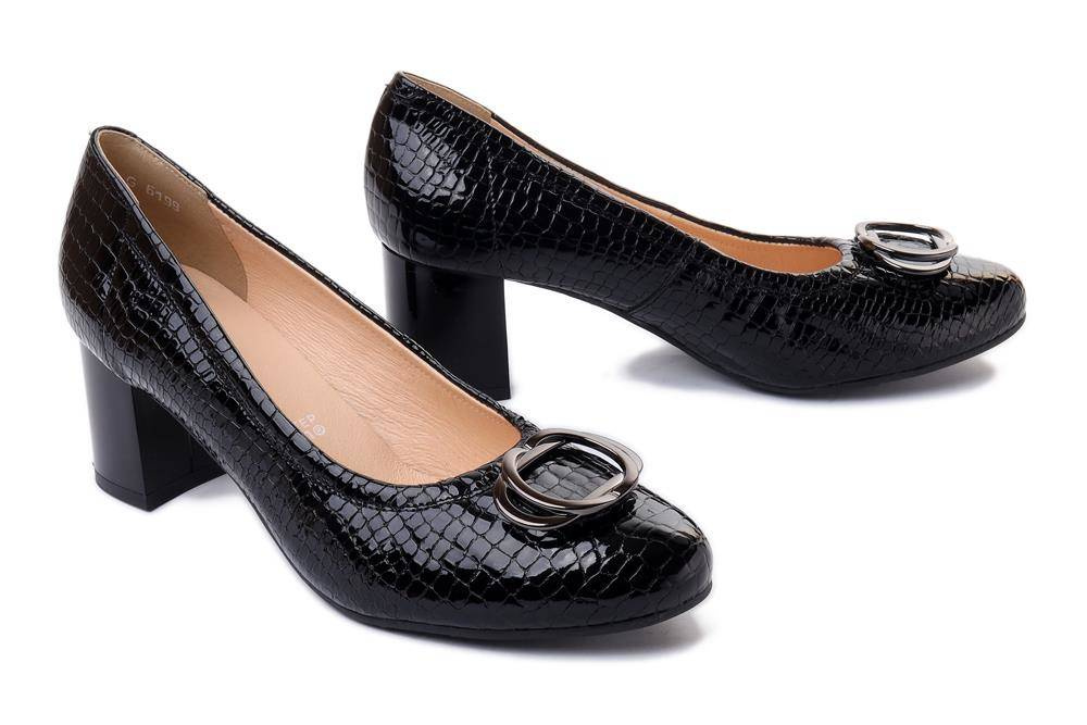 BIOECO BY ARKA 6199 2035+2035 czarny, czółenka damskie