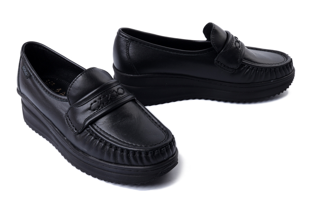 SOLO 064W czarny, mokasyny damskie