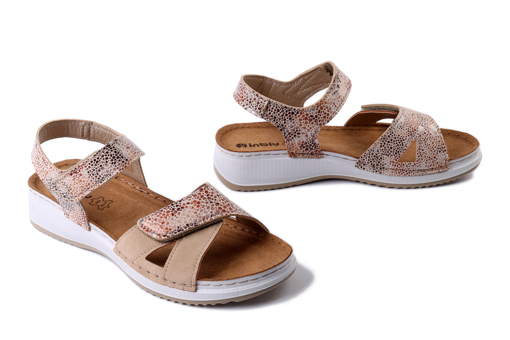 INBLU SD-02 026 piaskowy, sandały damskie