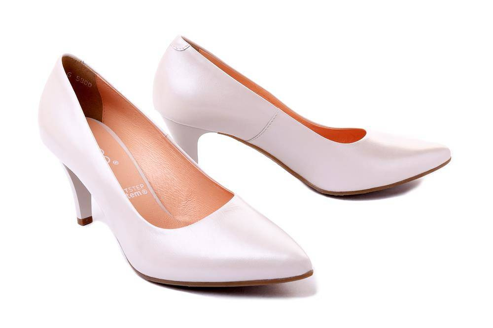 BIOECO BY ARKA 5900 2380 perła, czółenka damskie