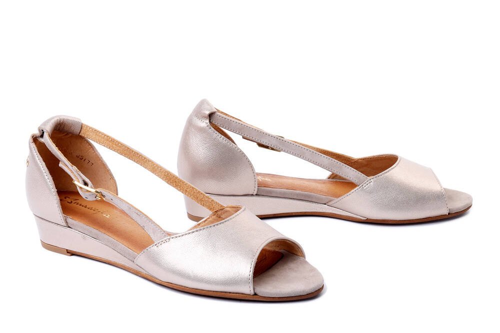 MACIEJKA 06553-25/00-5 złoty, sandały damskie