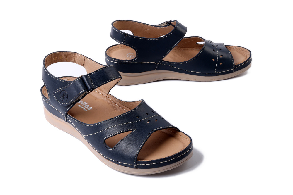 HELIOS KOMFORT 142 041 granat 2, sandały damskie