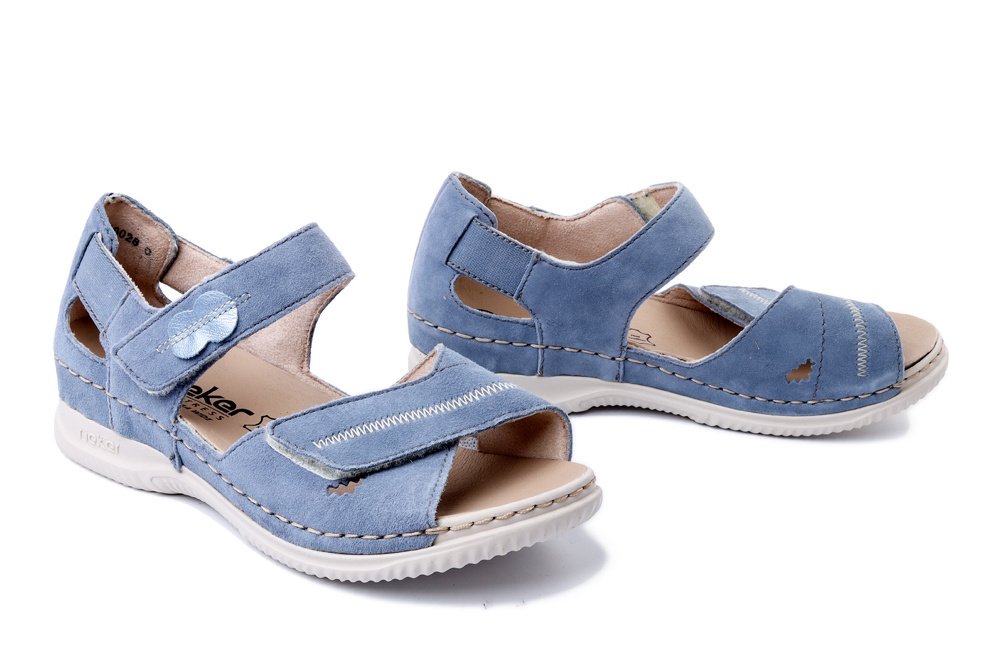 RIEKER V7474-10 blue, sandały damskie