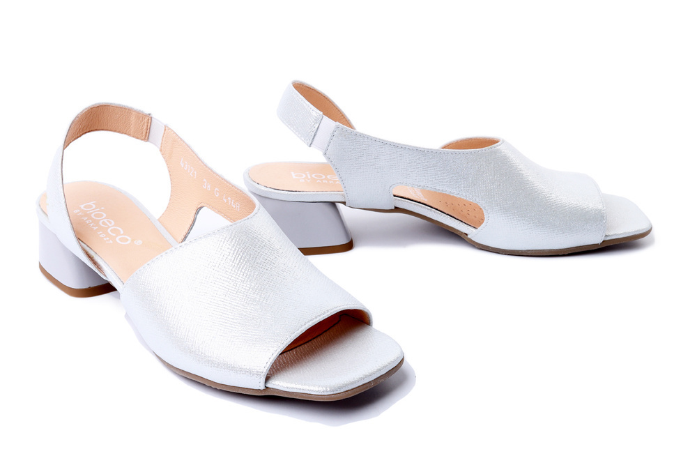 BIOECO BY ARKA 4148 2103 srebro, sandały damskie