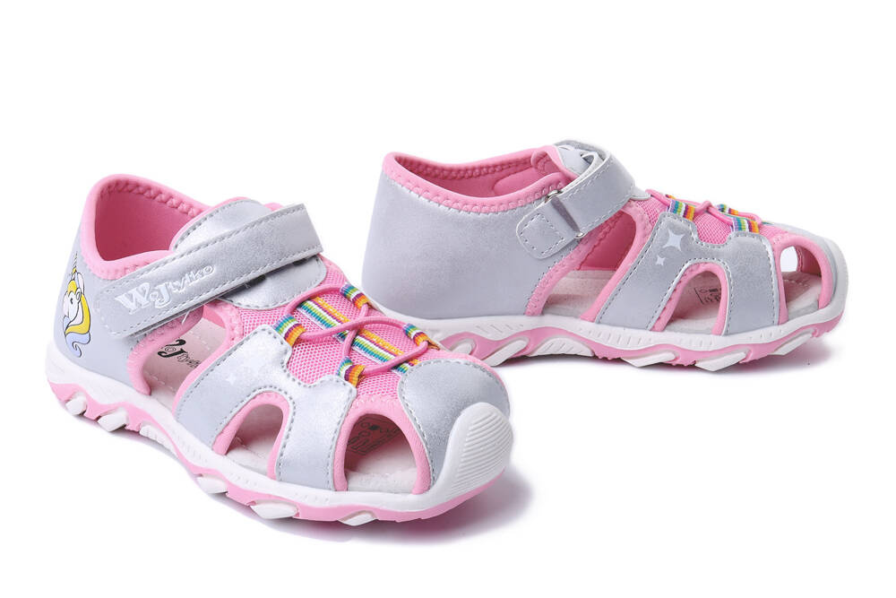 WOJTYŁKO 1S24437S srebrny, sandały dziecięce, rozmiary 20-30