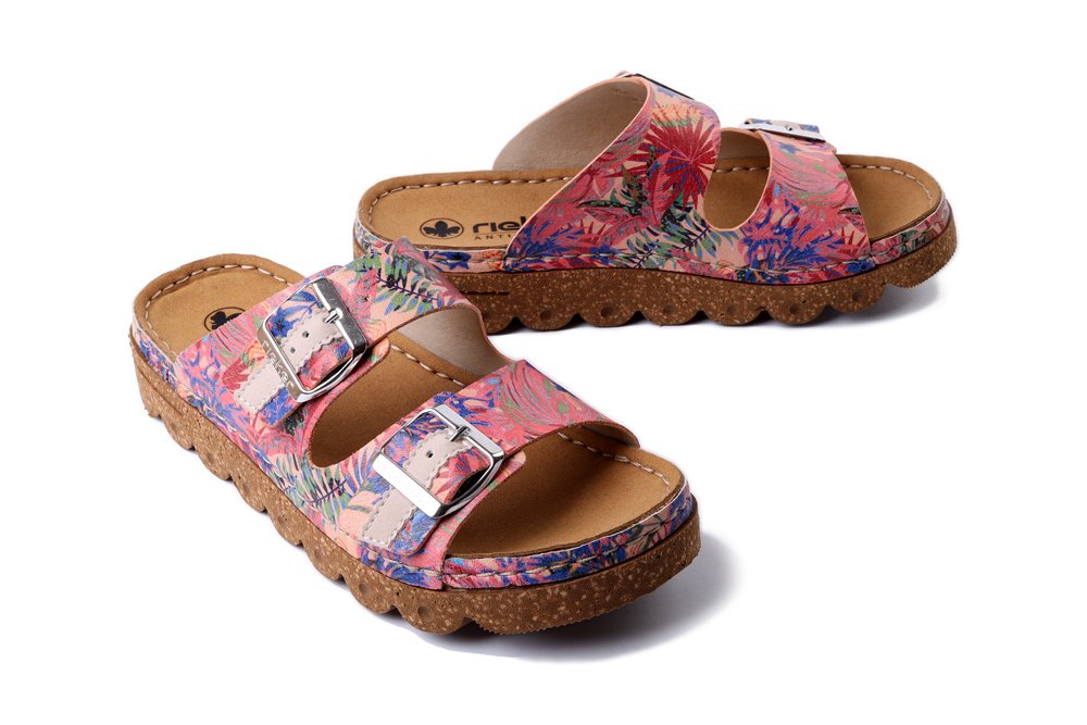 RIEKER V8751-90 multi, klapki damskie