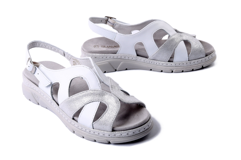 SUAVE 710230-03 weiB, sandały damskie