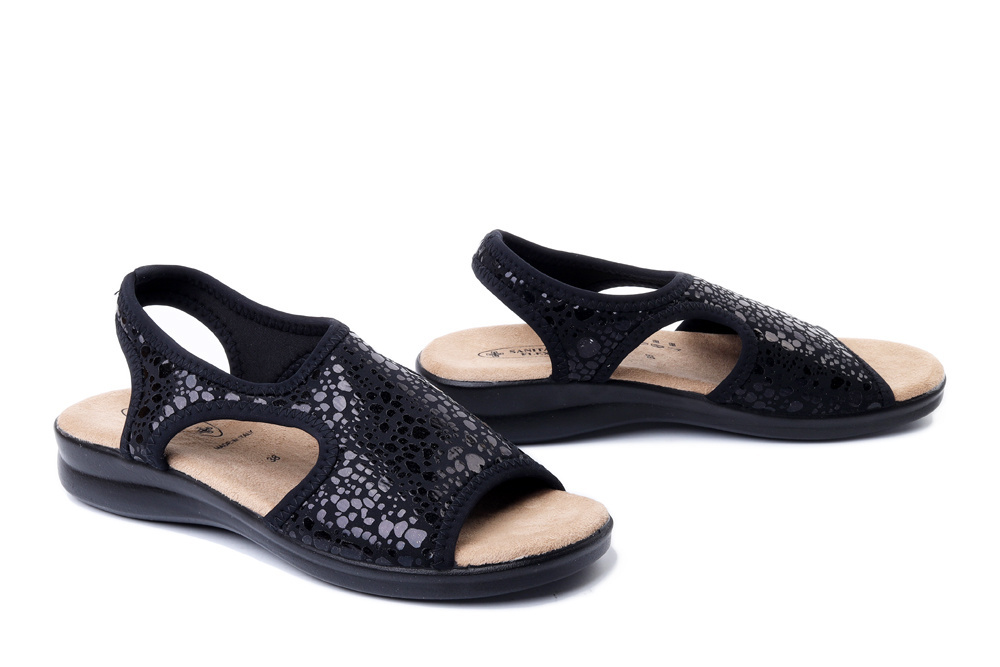 SANITAL FLEX 8041.17 black, sandały damskie