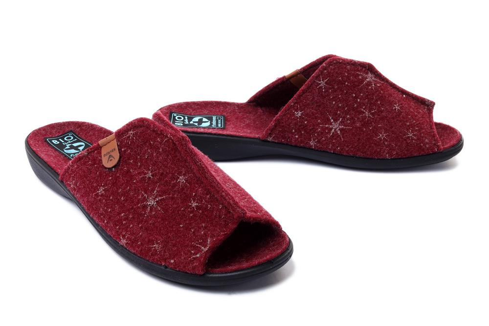 ADANEX DIK41 DIANA 26833 BO/CZ bordowy/czarny, kapcie/klapki damskie