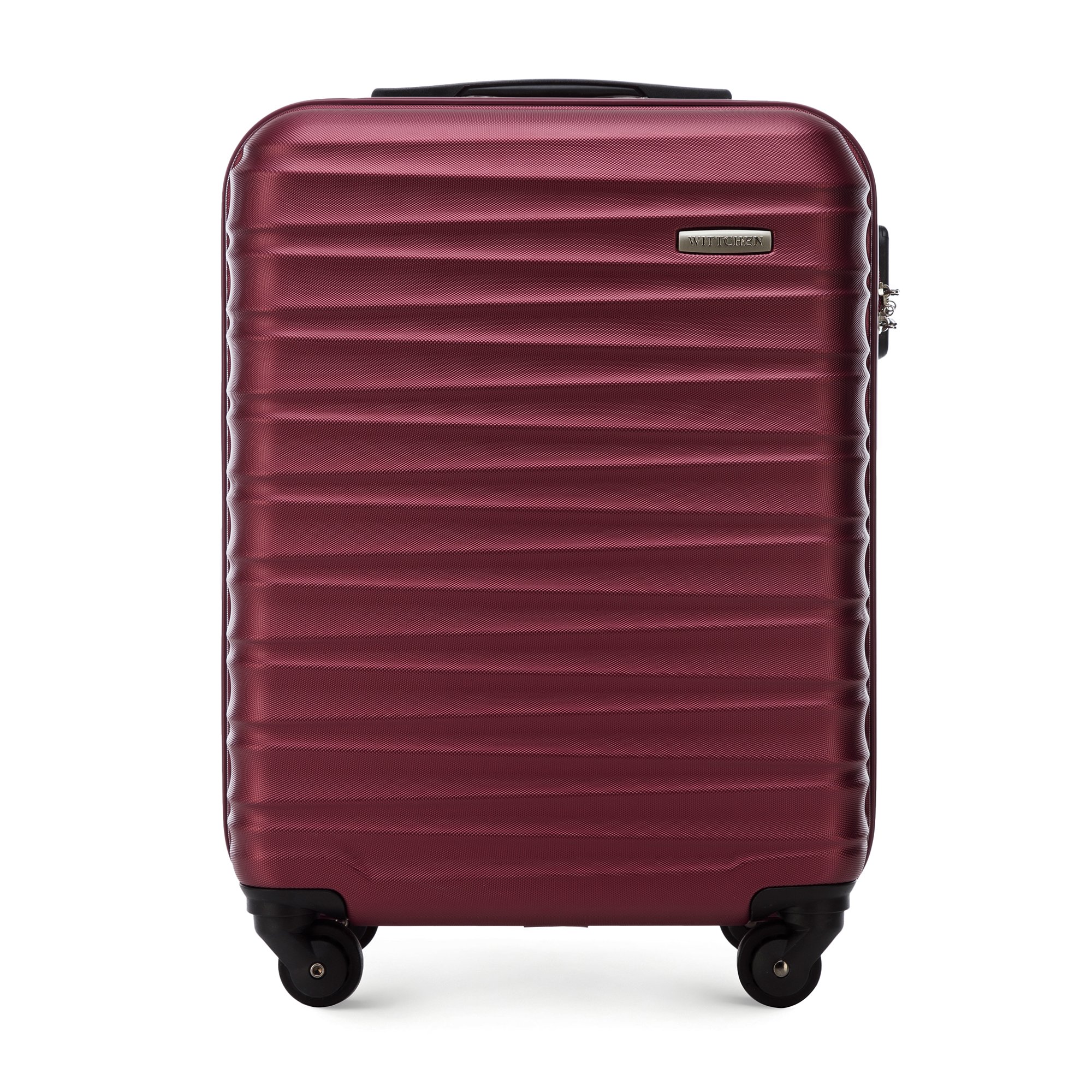 Walizka kabinowa z ABS-u z żebrowaniem bordowa