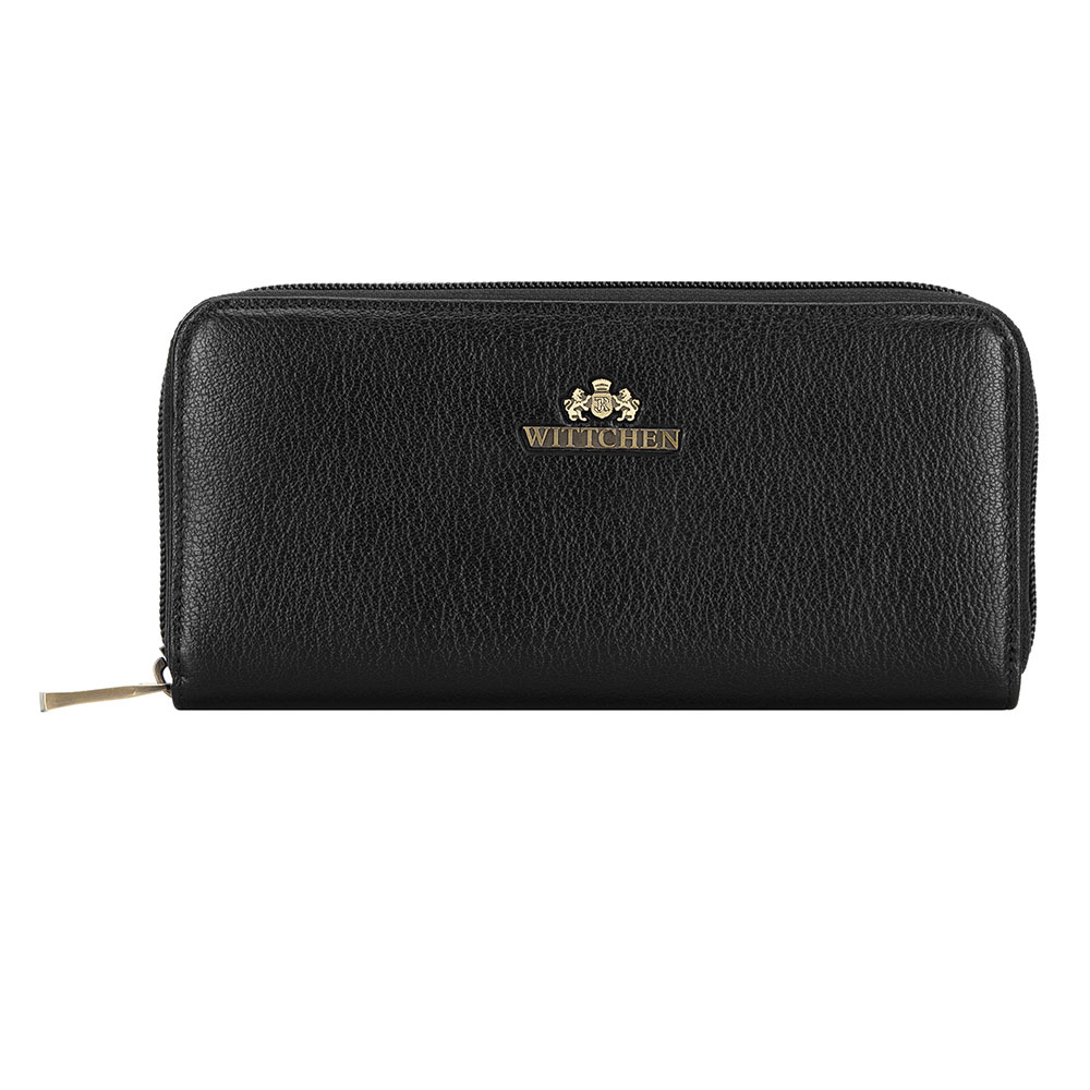 Damski portfel ze skóry na zamek