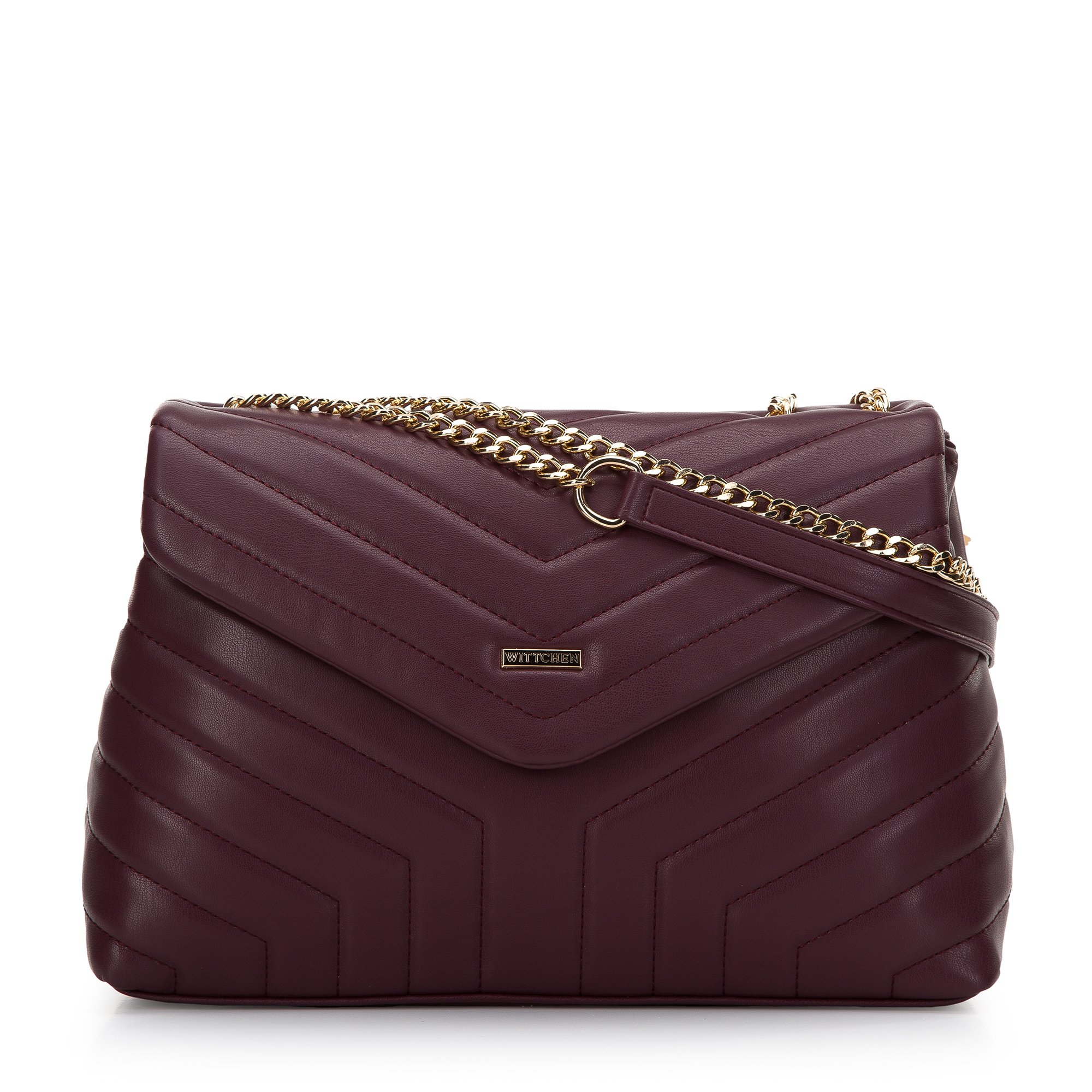 Damska listonoszka z ozdobnym pikowaniem na łańcuszku