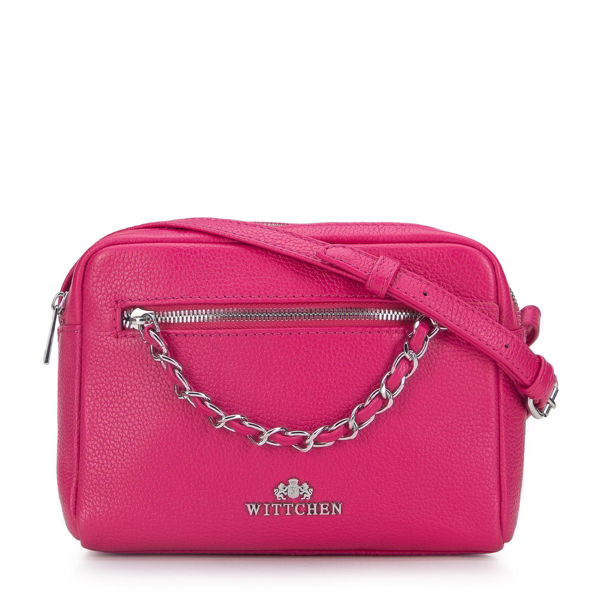 Damska listonoszka skórzana dwukomorowa z łańcuszkiem