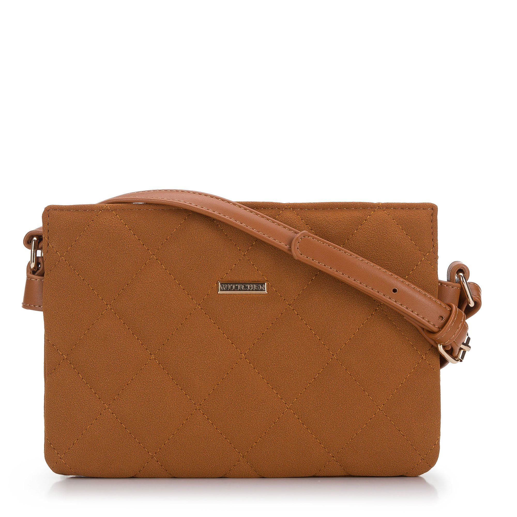 Damska listonoszka z pikowanego ekozamszu dwukomorowa