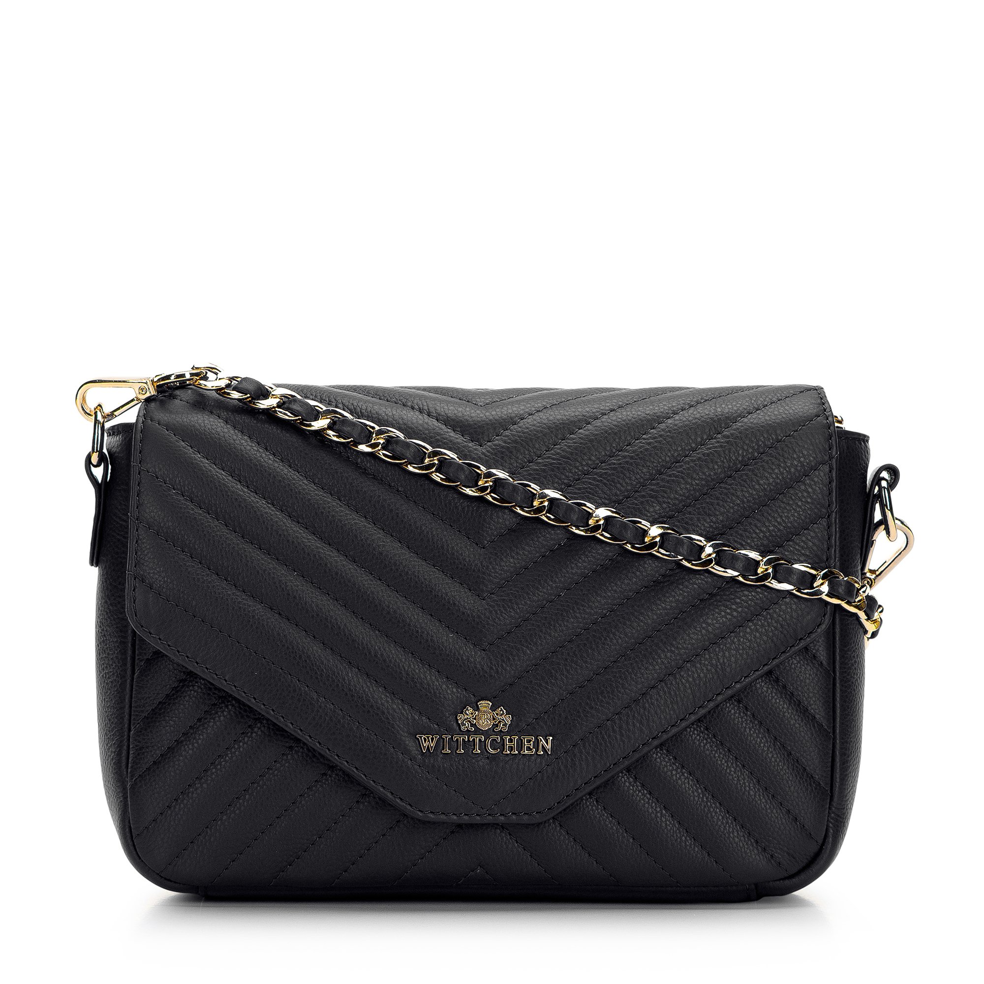 Damska listonoszka skórzana z ukośnym pikowaniem