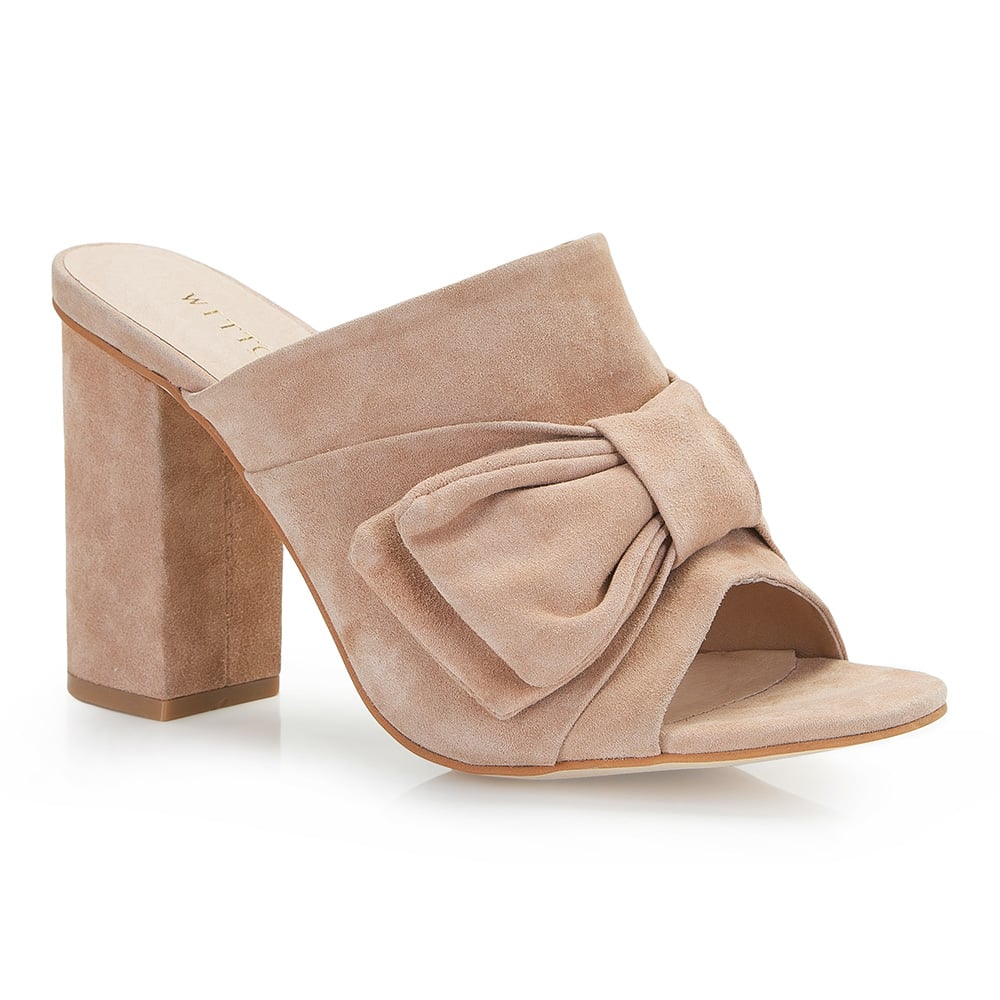 Damskie klapki typu mules zamszowe