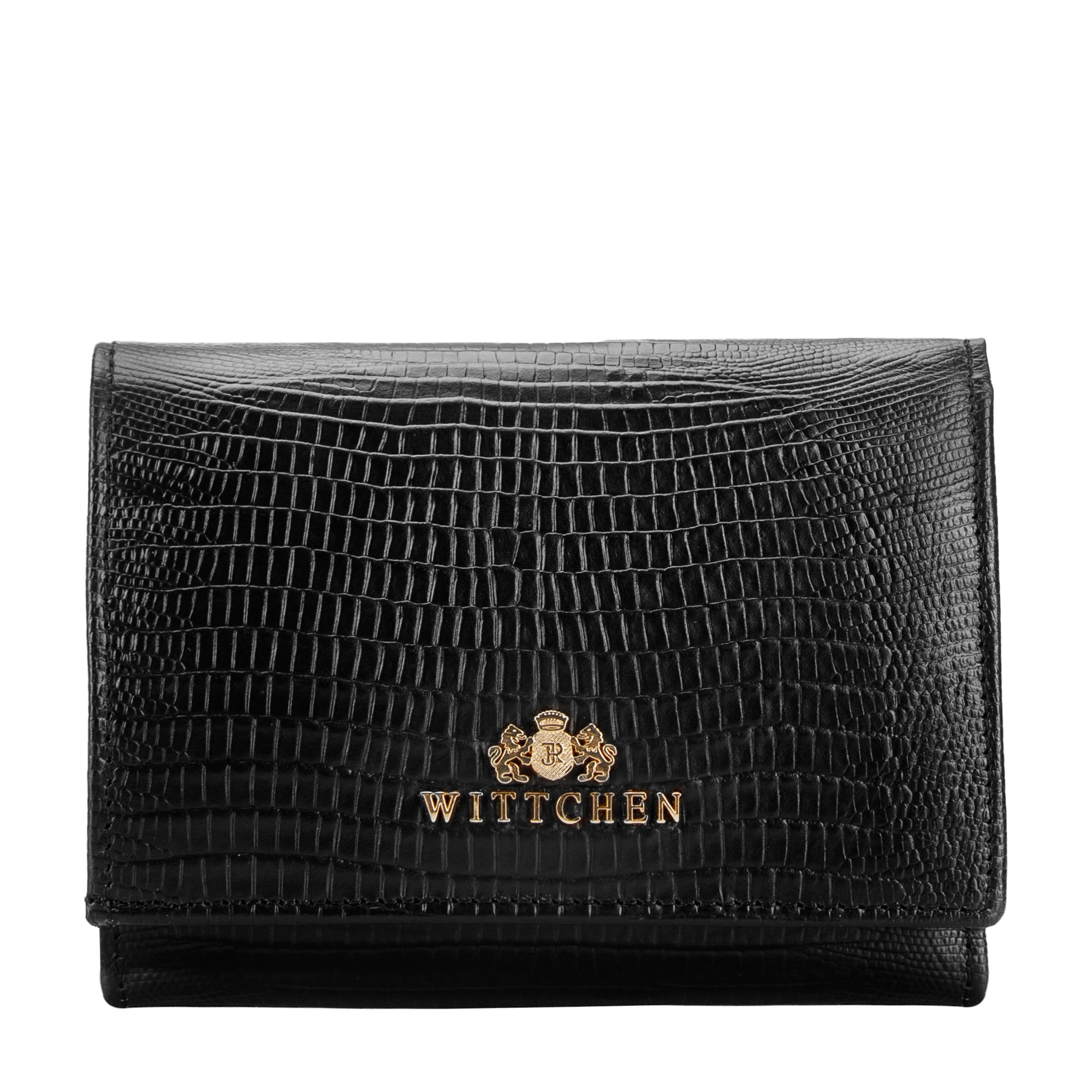 Damski portfel ze skóry o egzotycznej fakturze mały