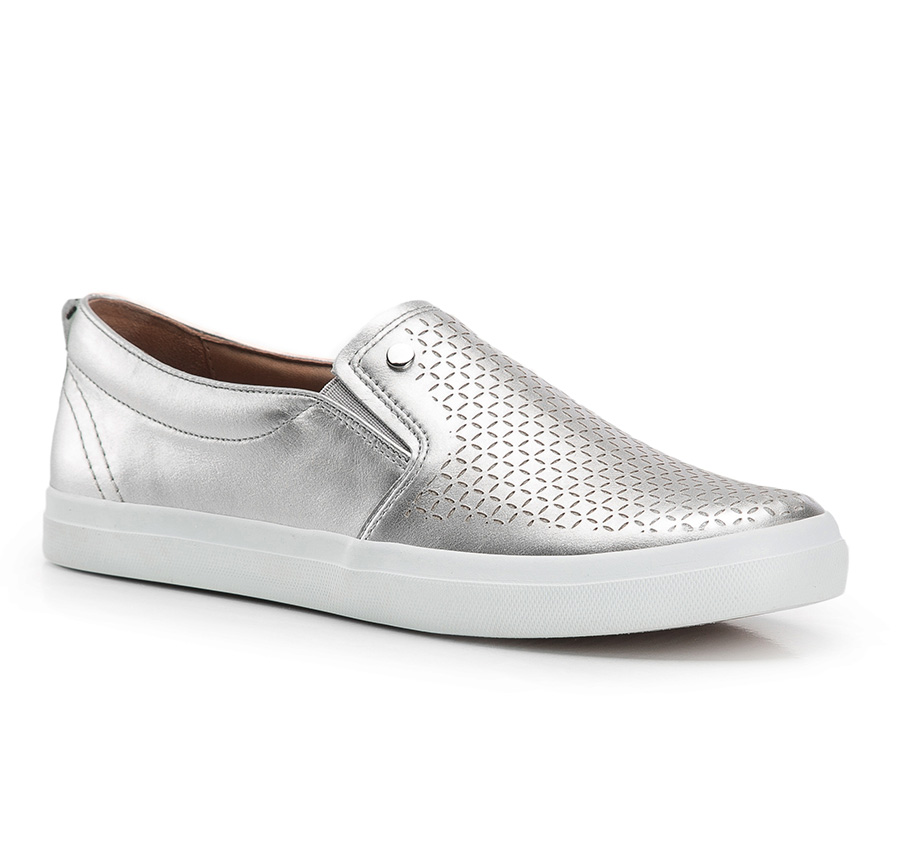 Damskie mokasyny z nubuku perforowane