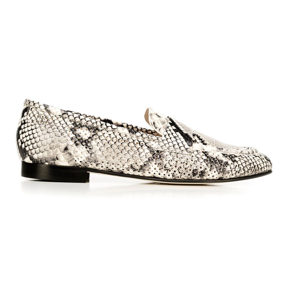 Damskie mokasyny skórzane w wężowy wzór