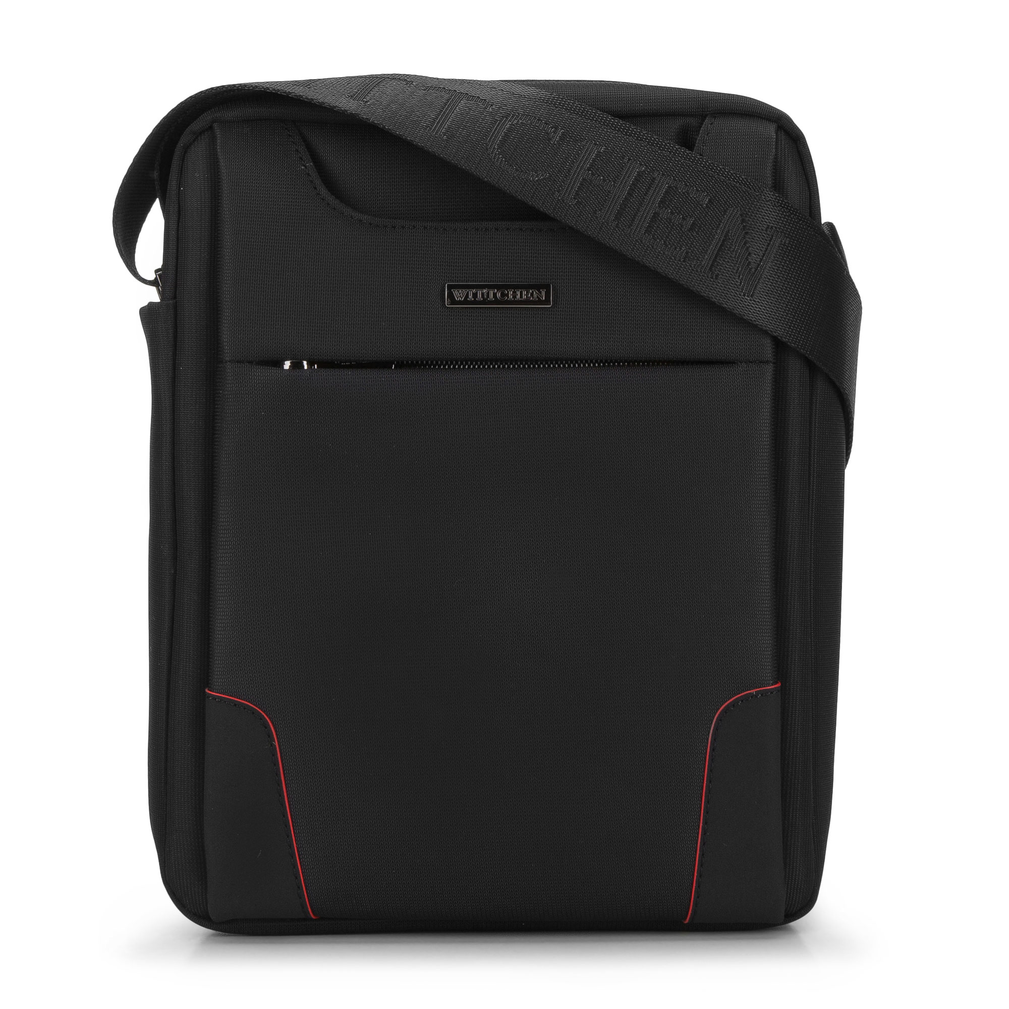 Męska listonoszka z czerwonym detalem