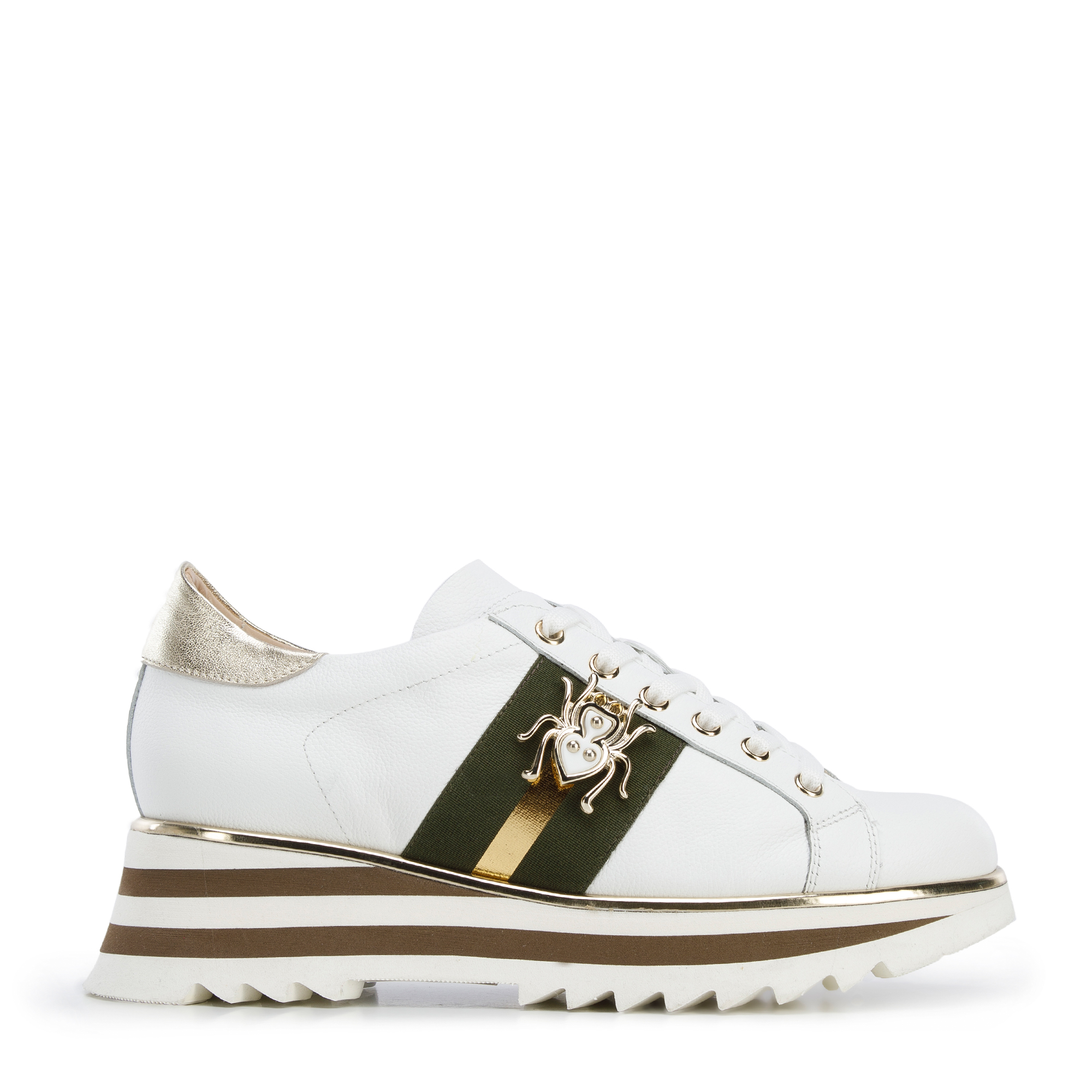 Damskie sneakersy skórzane z owadem