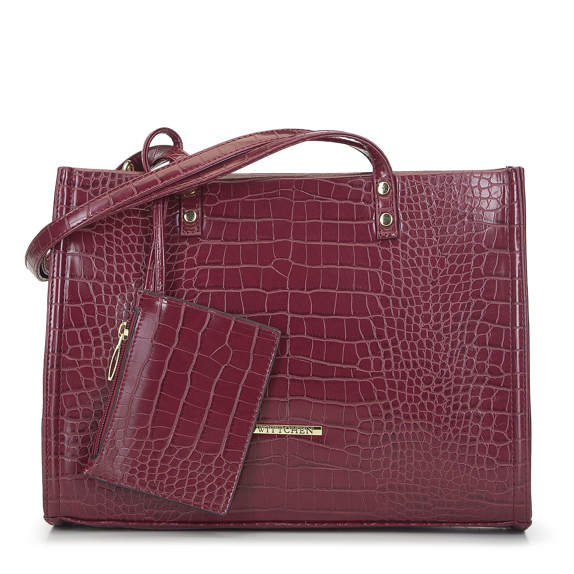 Kuferek ze skóry ekologicznej croco z saszetką