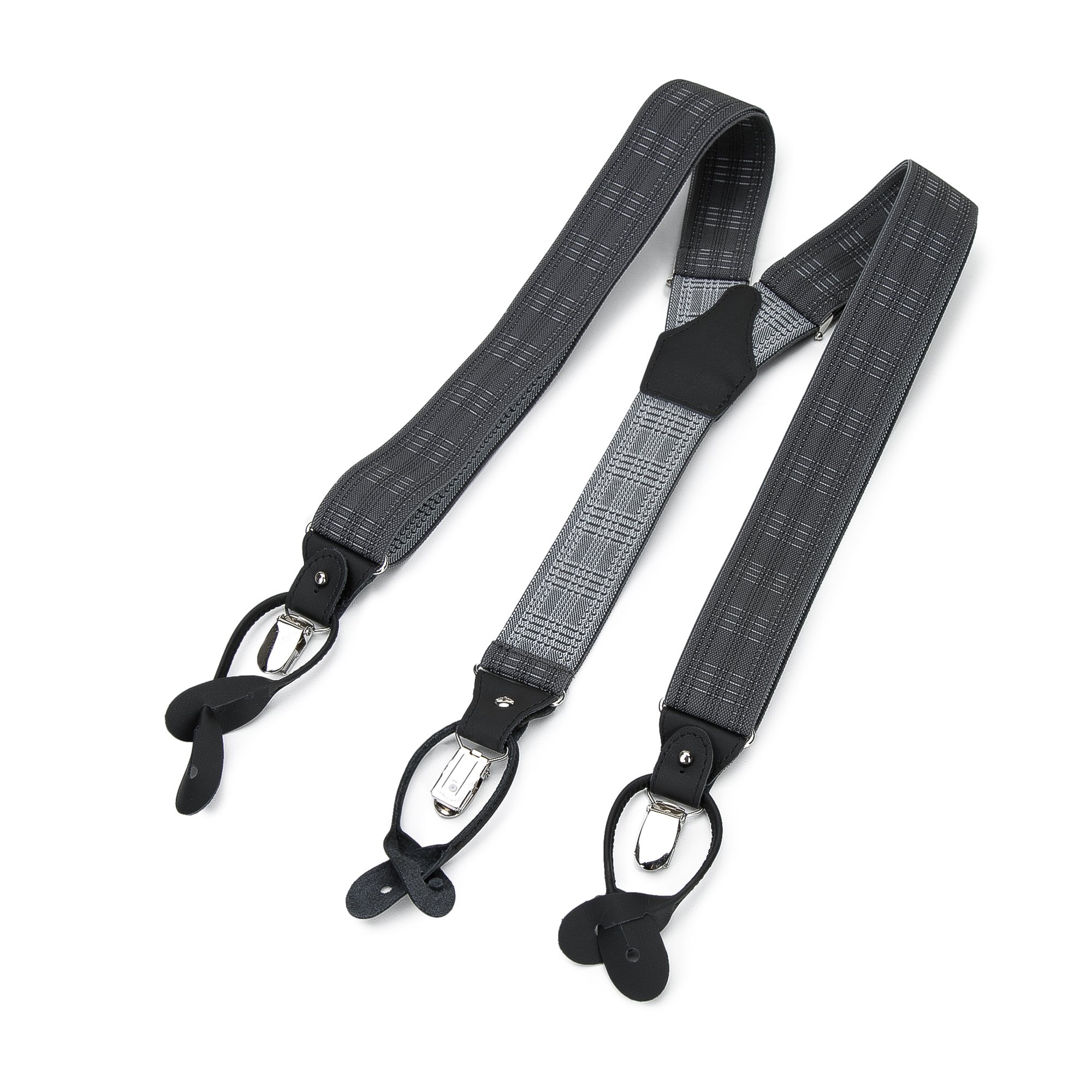 Męskie szelki do spodni grafitowo-szare