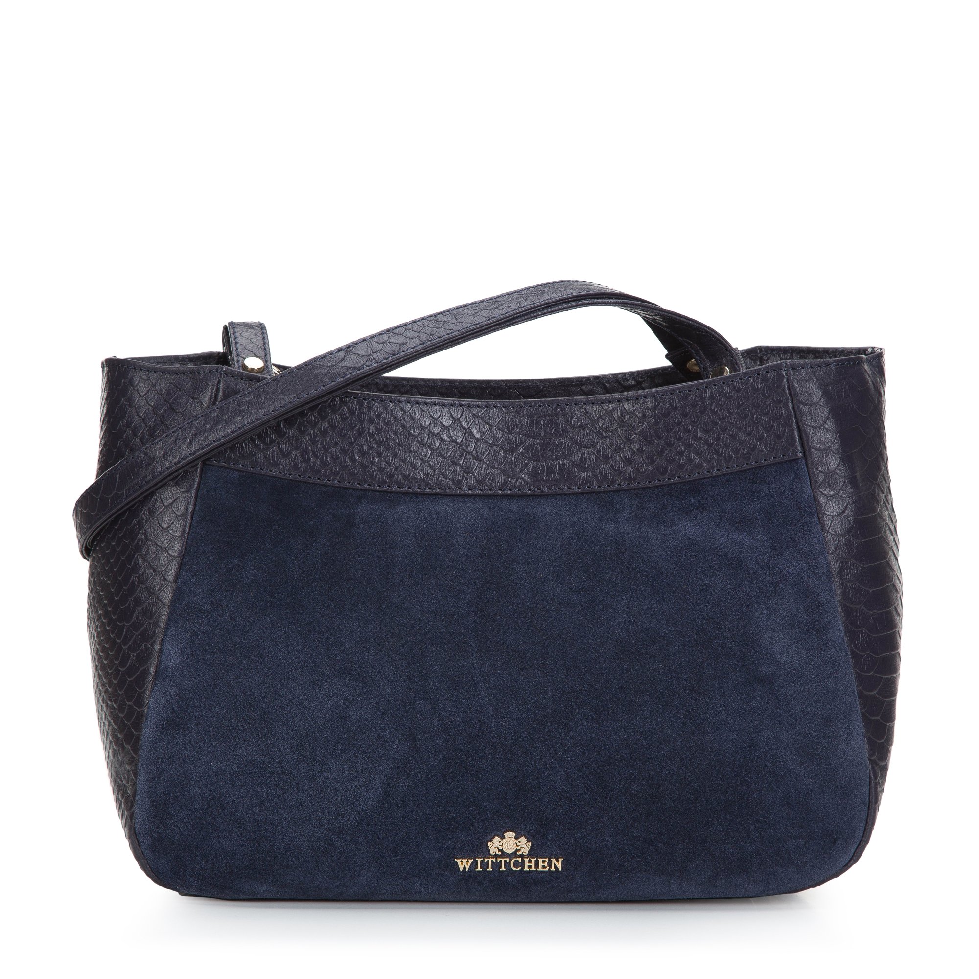 Torebka shopperka z dwóch rodzajów skór