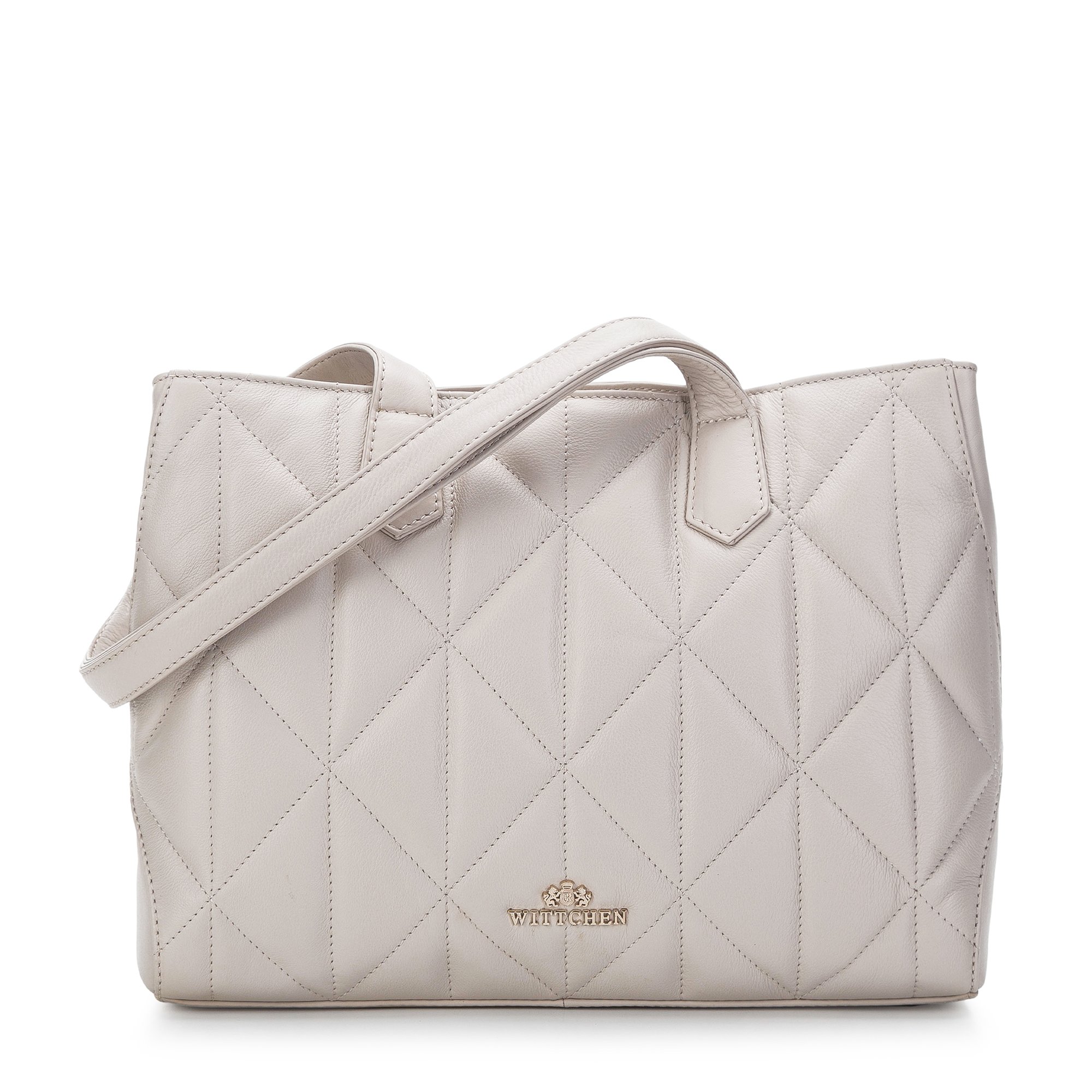 Torebka shopperka z miękkiej skóry pikowana dwukomorowa