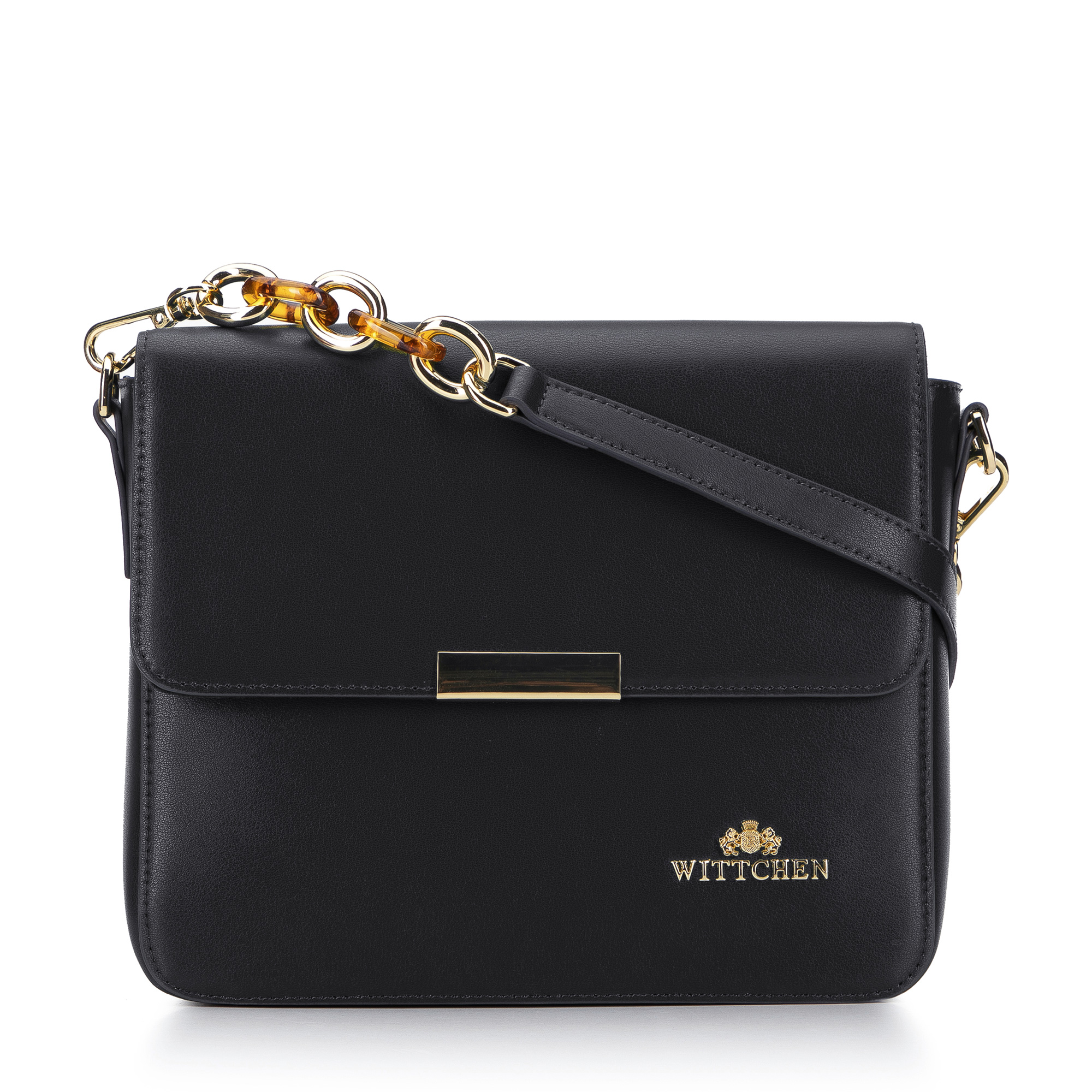 Damska torebka skórzana na ozdobnym łańcuchu