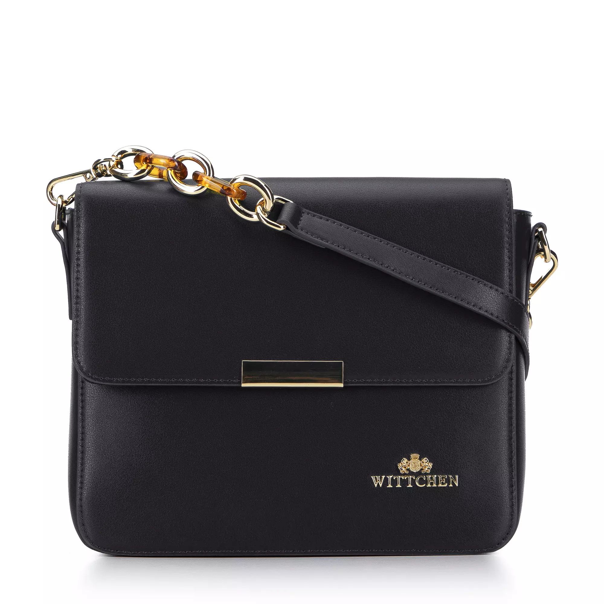 Damska torebka skórzana na ozdobnym łańcuchu