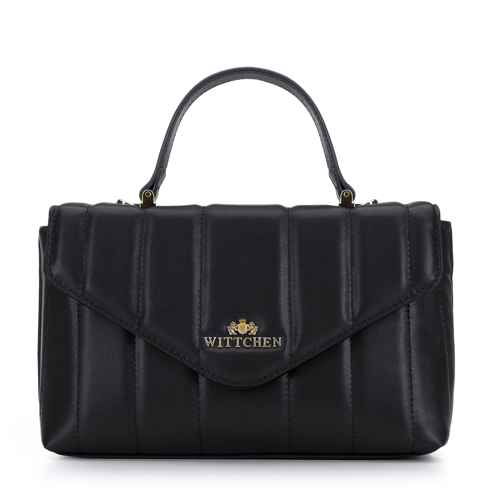 Torebka kuferek skórzana z podłużnym pikowaniem