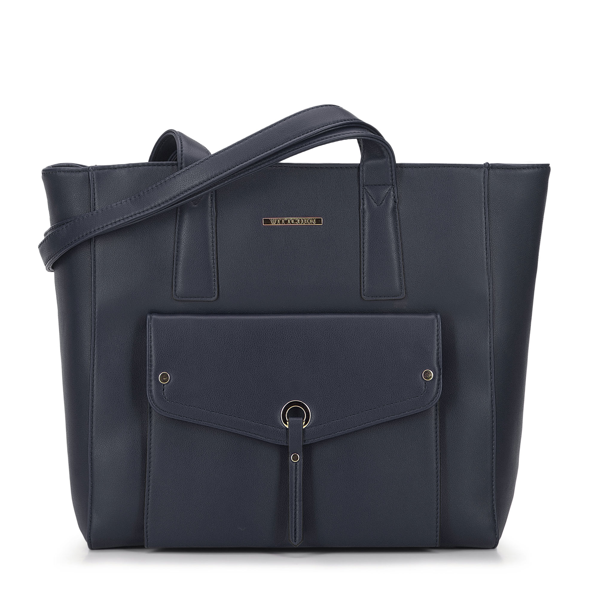 Torebka shopperka z dekoracyjną klapą na froncie