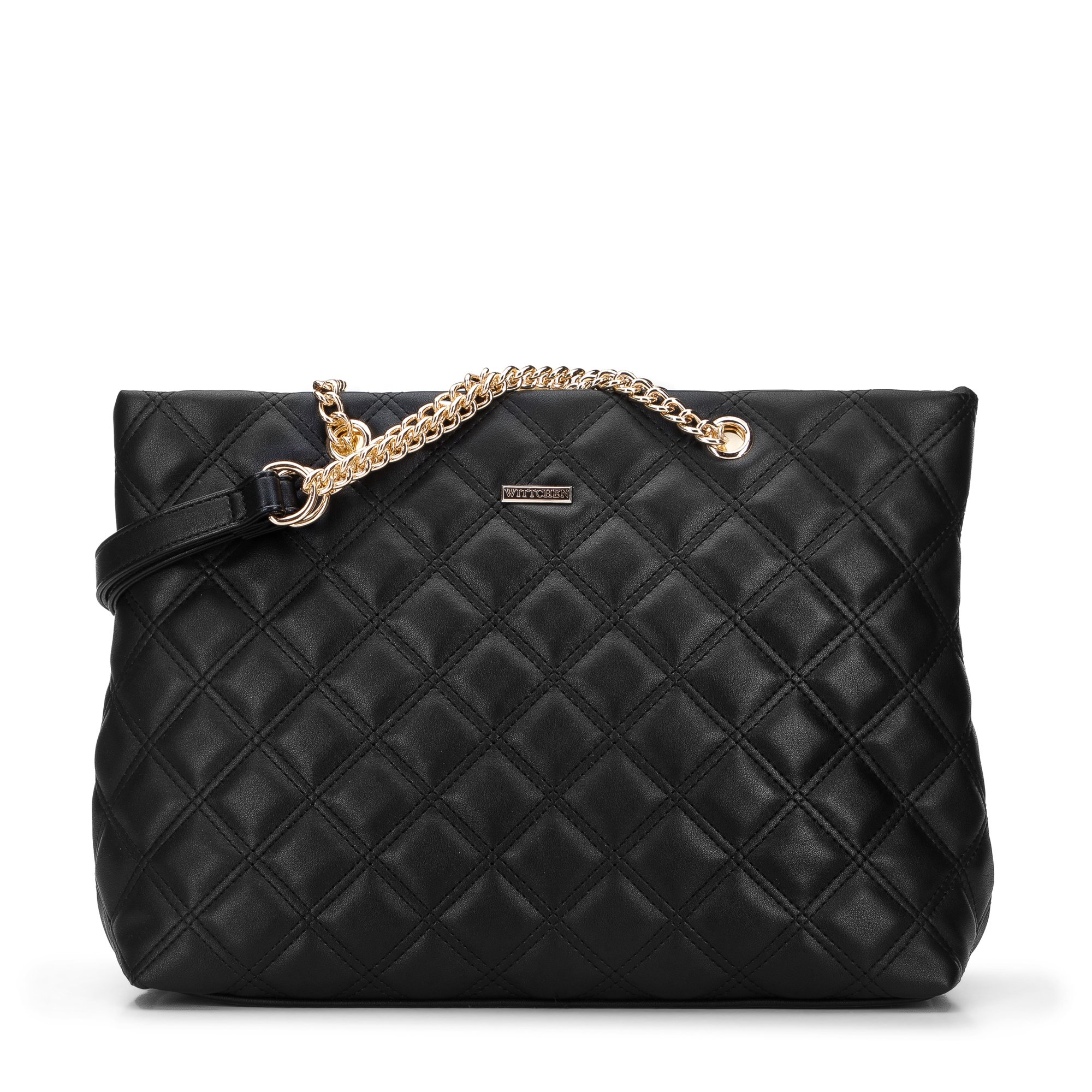 Torebka shopperka z ekoskóry pikowanej w kwadraty duża