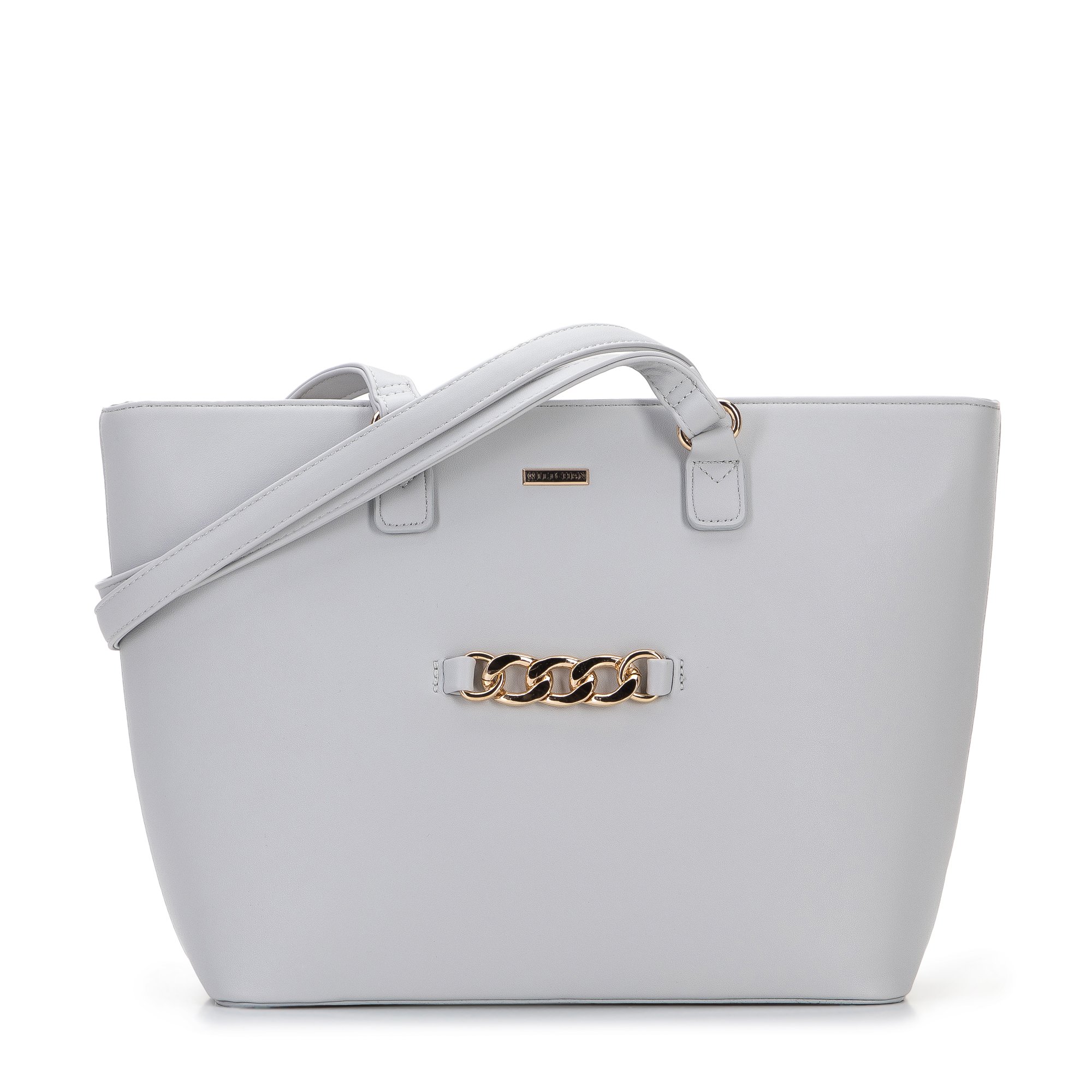 Damska shopperka z łańcuchem na przodzie