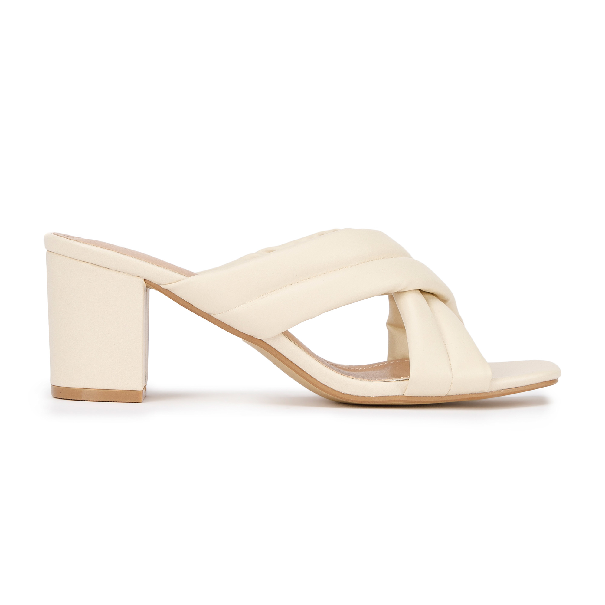 Damskie klapki pikowane z paskami na krzyż